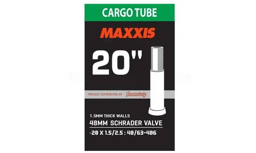 Камера MAXXIS CARGO 20x1.5/2.5 Ниппель - Schrader 48мм 1.5mm Камера MAXXIS CARGO 20x1.5/2.5 Ниппель - Schrader 48мм 1.5mm