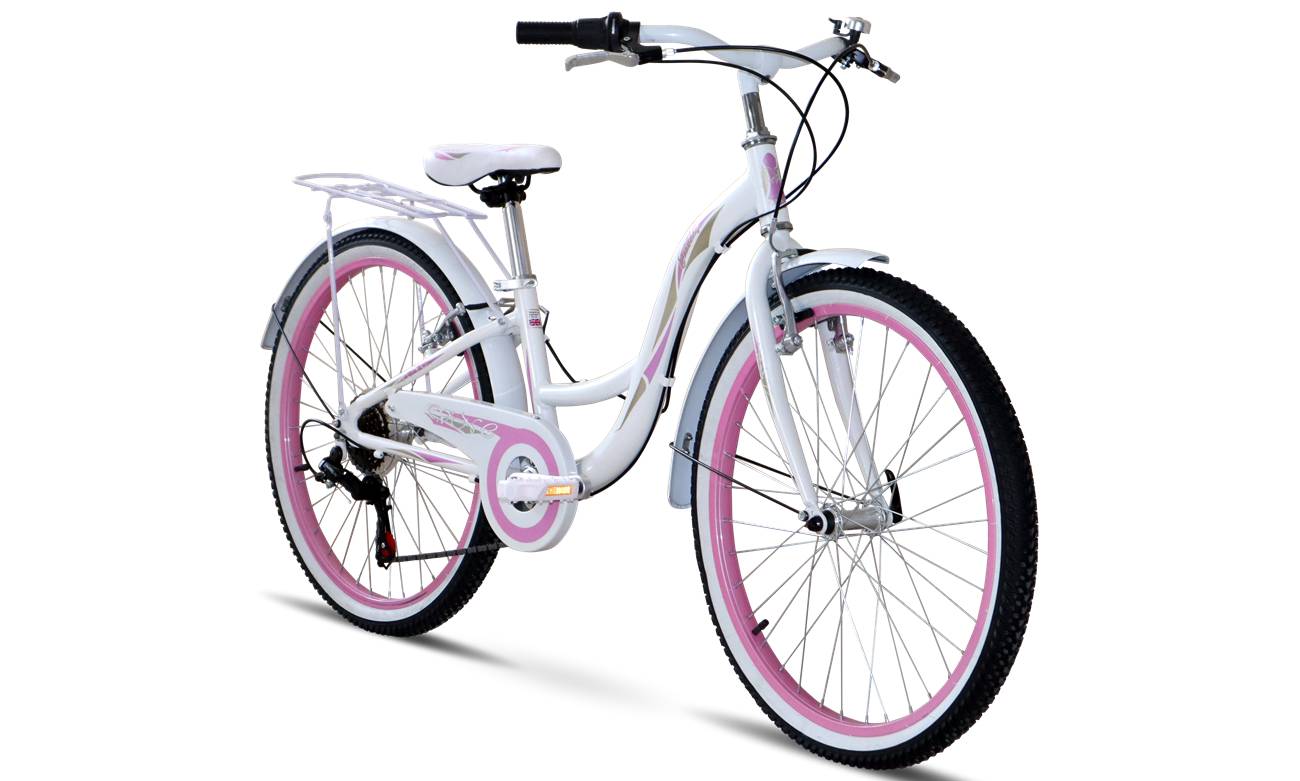 Фотография Велосипед VNC Emily Sport 24" размер XXS рама 11 2023 Бело-розовый 3