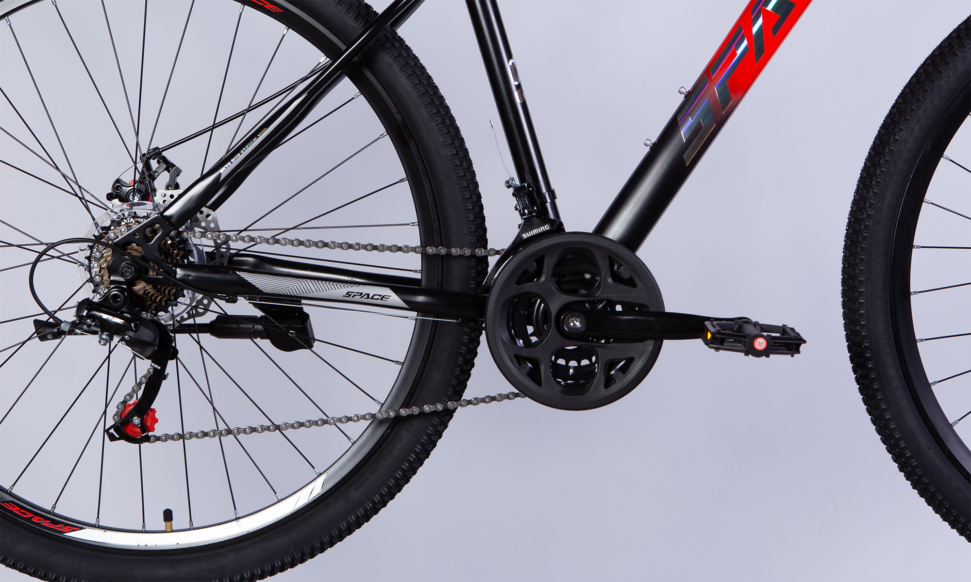 Велосипед SPACE MARS DD FR 29", размер L, рама-20", год 2026, красно-черный 3