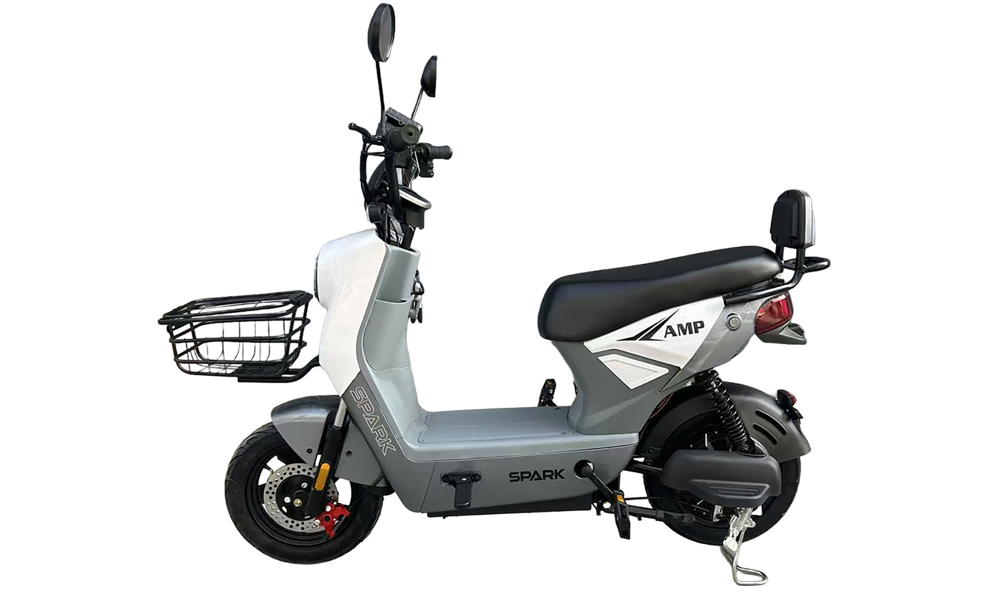 Велосипед с электромотором SPARK AMP 14", 48V/800W/25Ah, год 2026, белый с серым 