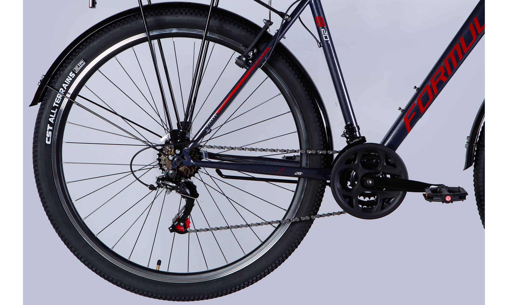 Велосипед Formula MAGNUM DD FR 28", розмір L, рама 20,5", 2025, темно-сріблястий з червоним 4