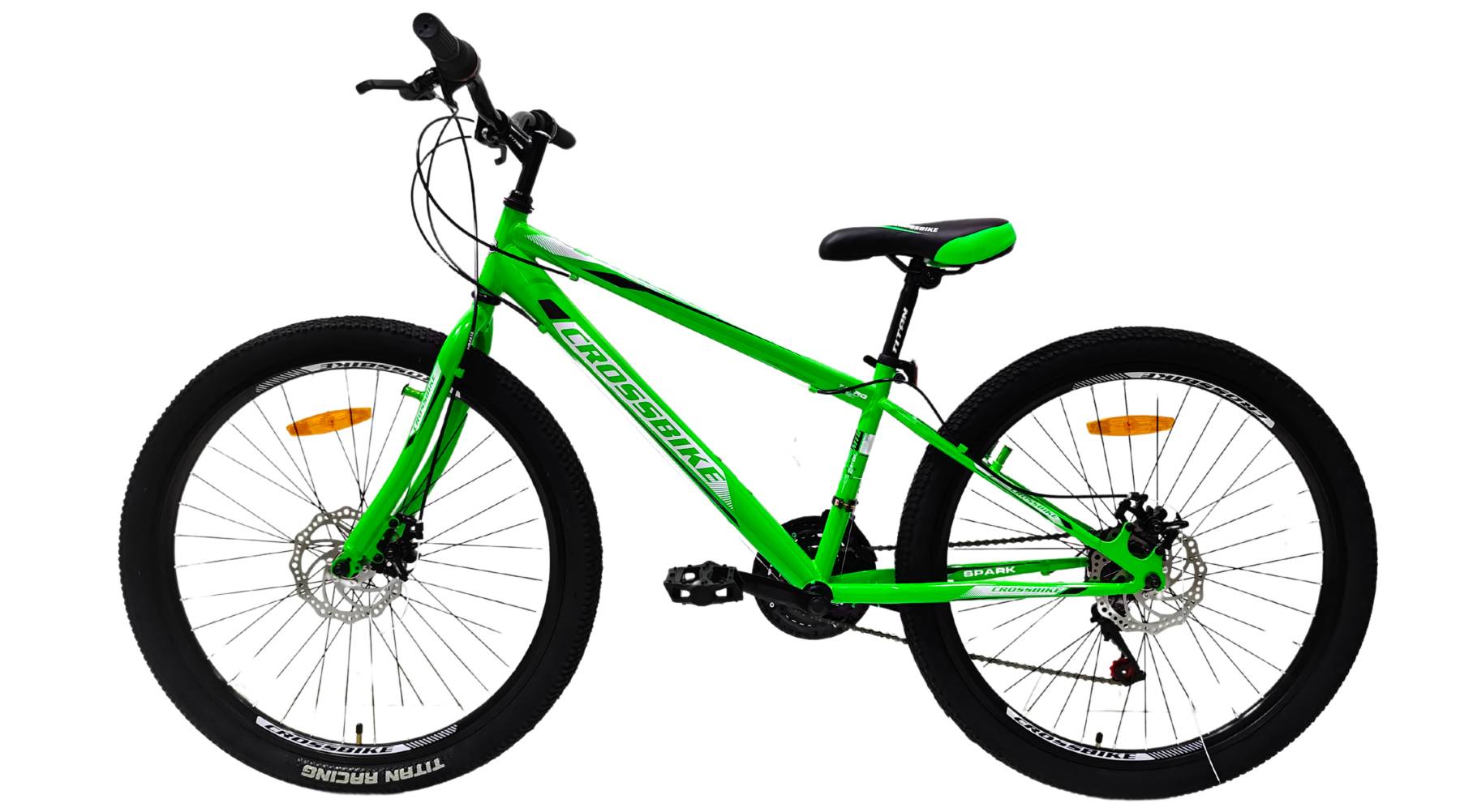 Фотография Велосипед CROSSBIKE Spark D-Steel 26" размер XS рама 13" (2024), Зеленый 2