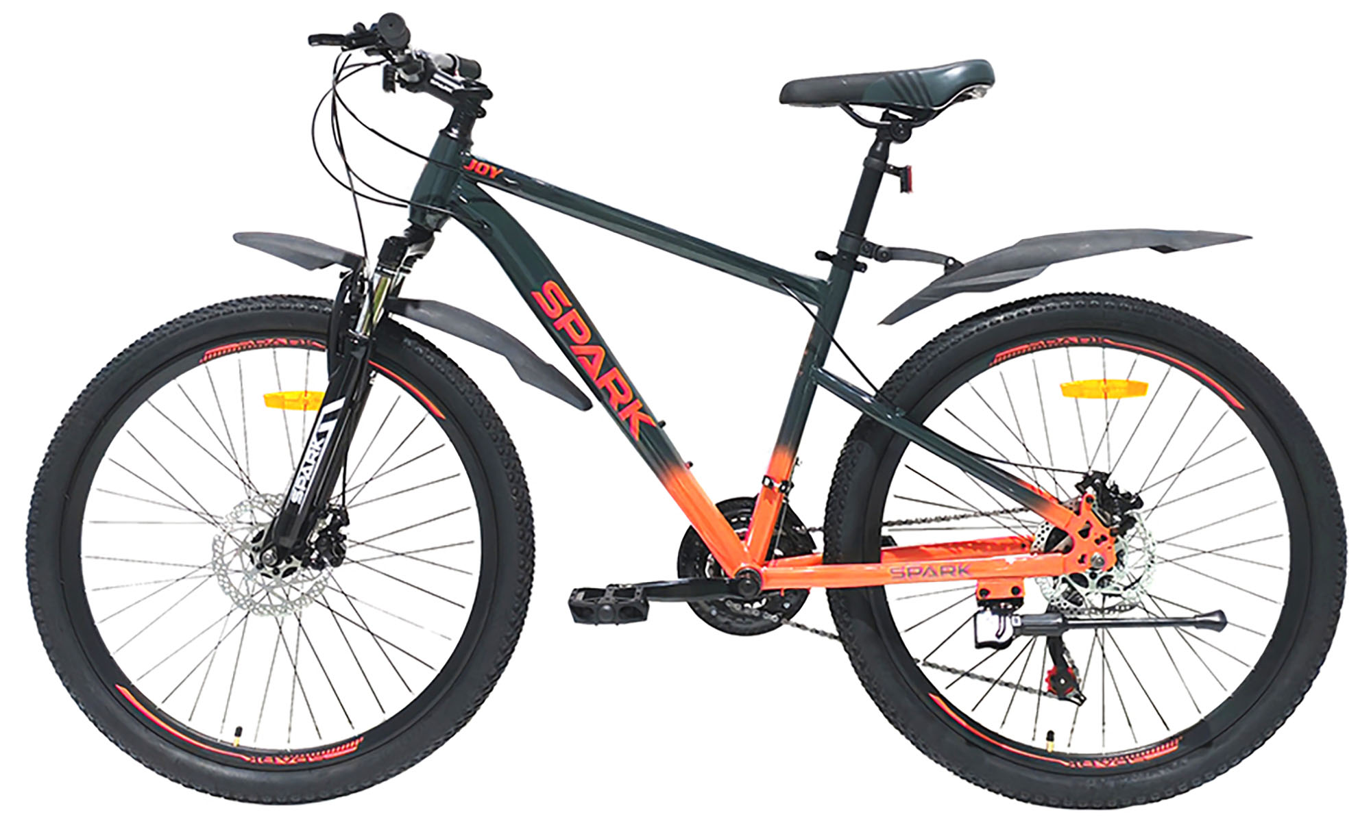 Велосипед SPARK JOY 26", розмір M, рама 17", 2025, темно-зелений з червоним 3