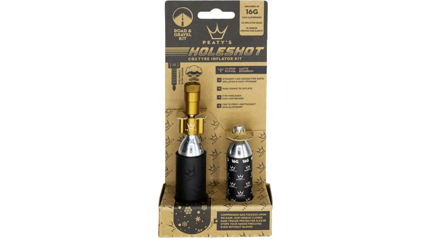 Насос Peaty's Holeshot CO2 Tyre Inflator, Road & Gravel 16g, Bourbon 2 Насос Peaty's Holeshot CO2 Tyre Inflator, Road & Gravel 16g, Bourbon 2