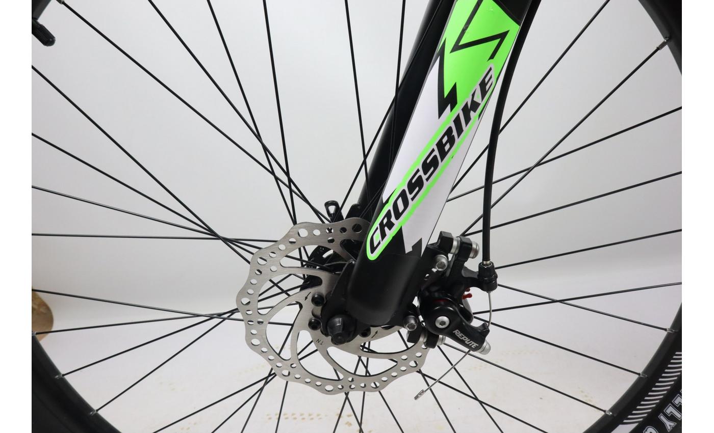 Фотография Велосипед CrossBike Racer 27.5" размер L рама 19 2022 Серый-Зеленый 2