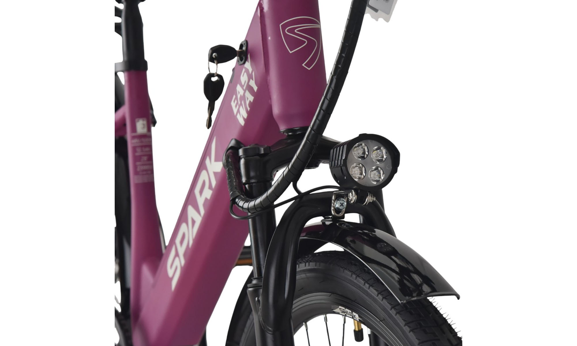 Велосипед с электромотором SPARK E-CITY EASY WAY 28", размер M, рама 18", 48V/500W/12,5Ah, год 2026, фиолетовый 3