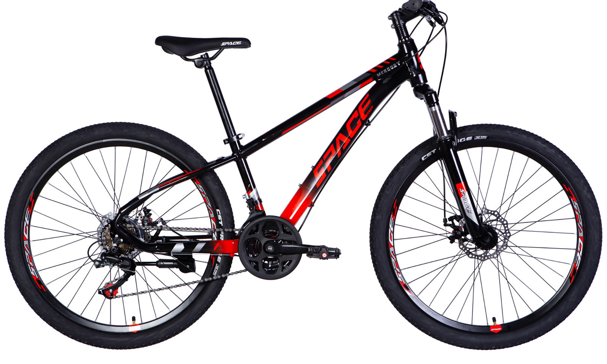 Велосипед Space Mercury 26" размер XS рама 13" черно-красный 