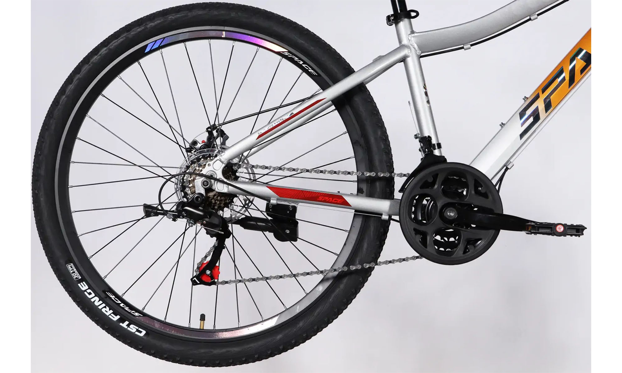 Велосипед SPACE LYRA DD FR, 27.5", размер S, рама 15", год 2026, оранжево-серебристый 4 Велосипед SPACE LYRA DD FR, 27.5", размер S, рама 15", год 2026, оранжево-серебристый 4
