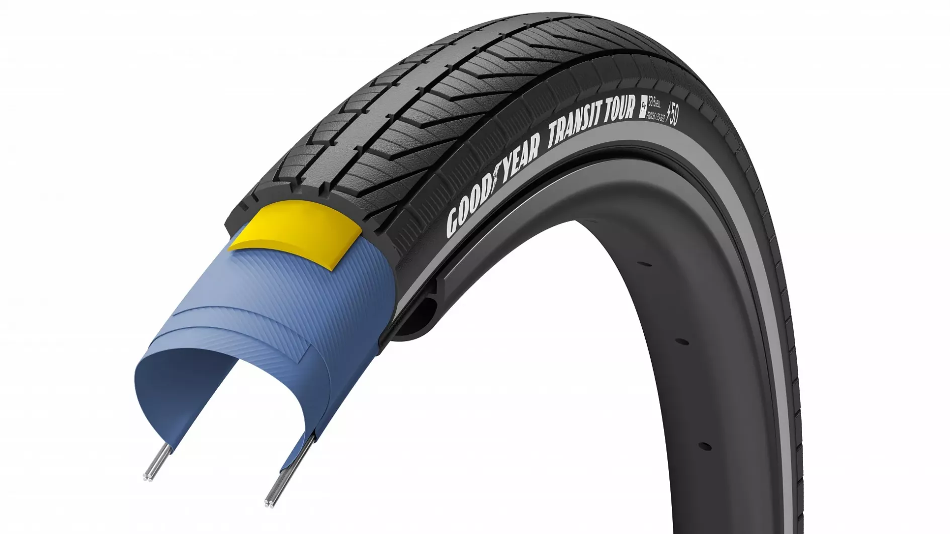 Фотографія Покришка GoodYear TRANSIT Tour S3: Shell, Reflect 700x35 (35-622), Чорна