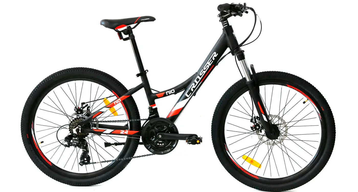 Фотография Велосипед Crosser Nio Stels 24" размер XXS 2021 Черно-красный