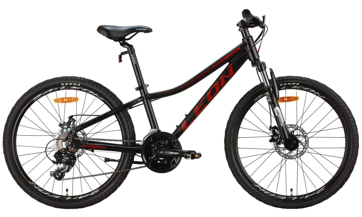 Велосипед Leon JUNIOR AM DD 24" XXS рама 12" год 2024 Черно-красніый 