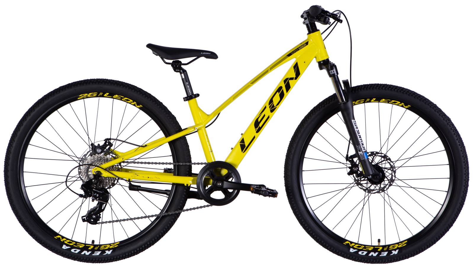 Фотографія Велосипед Leon SUPER JUNIOR DD CS 26", розмір XS, рама 13", 2025, жовтий з чорним
