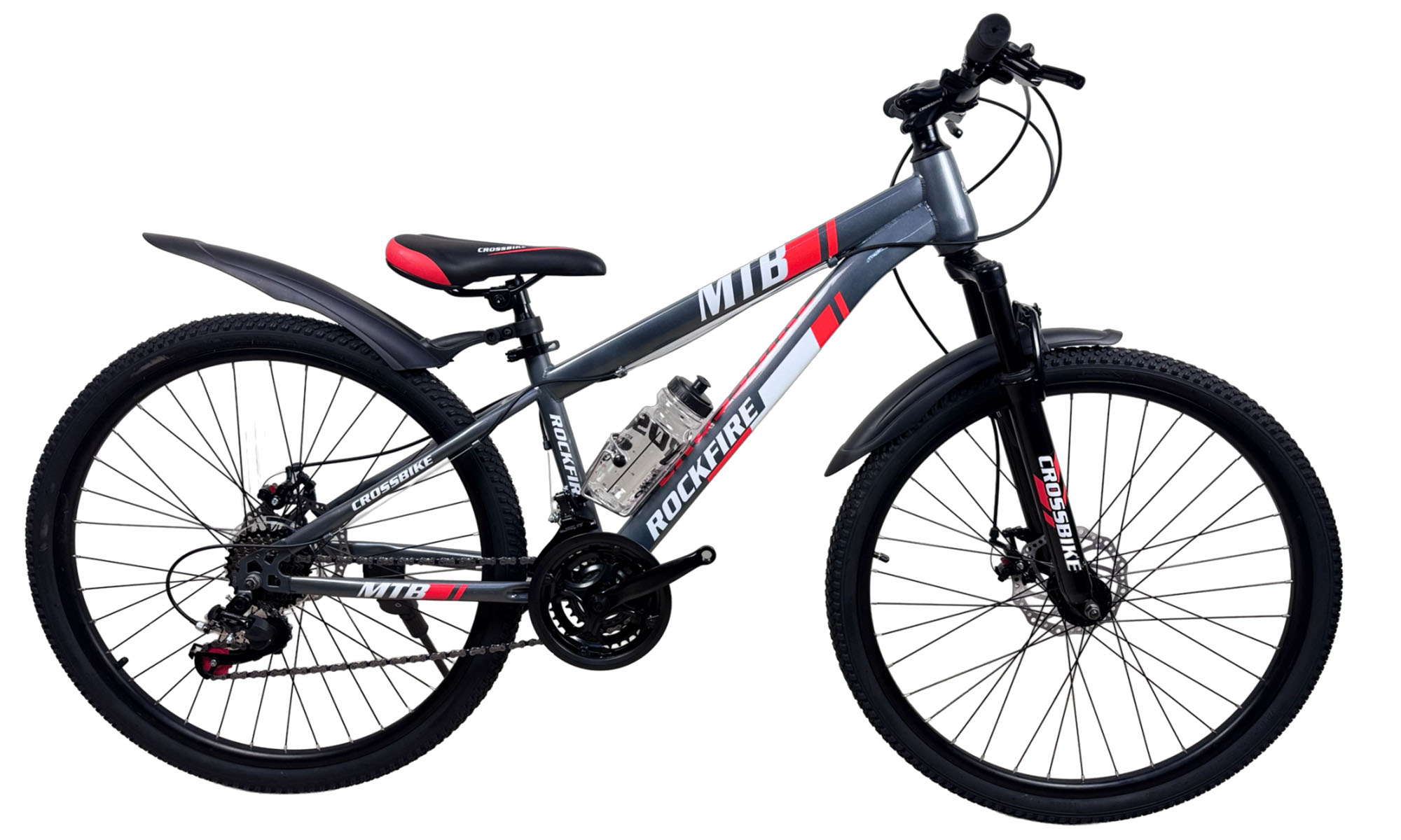 Велосипед CrossBike Rockfire 26", розмір XS, рама 13", рік 2026, Сірий Велосипед CrossBike Rockfire 26", розмір XS, рама 13", рік 2026, Сірий