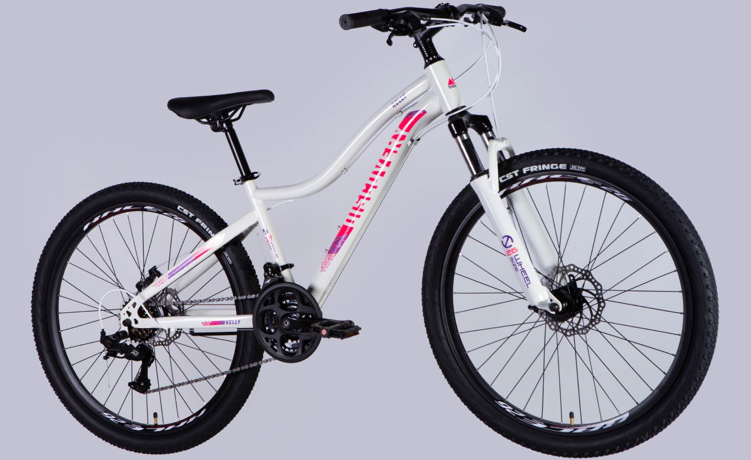 Велосипед Discovery KELLY DD FR 26", розмір XS, рама 14", 2025, біло-рожевий 4 Велосипед Discovery KELLY DD FR 26", розмір XS, рама 14", 2025, біло-рожевий 4
