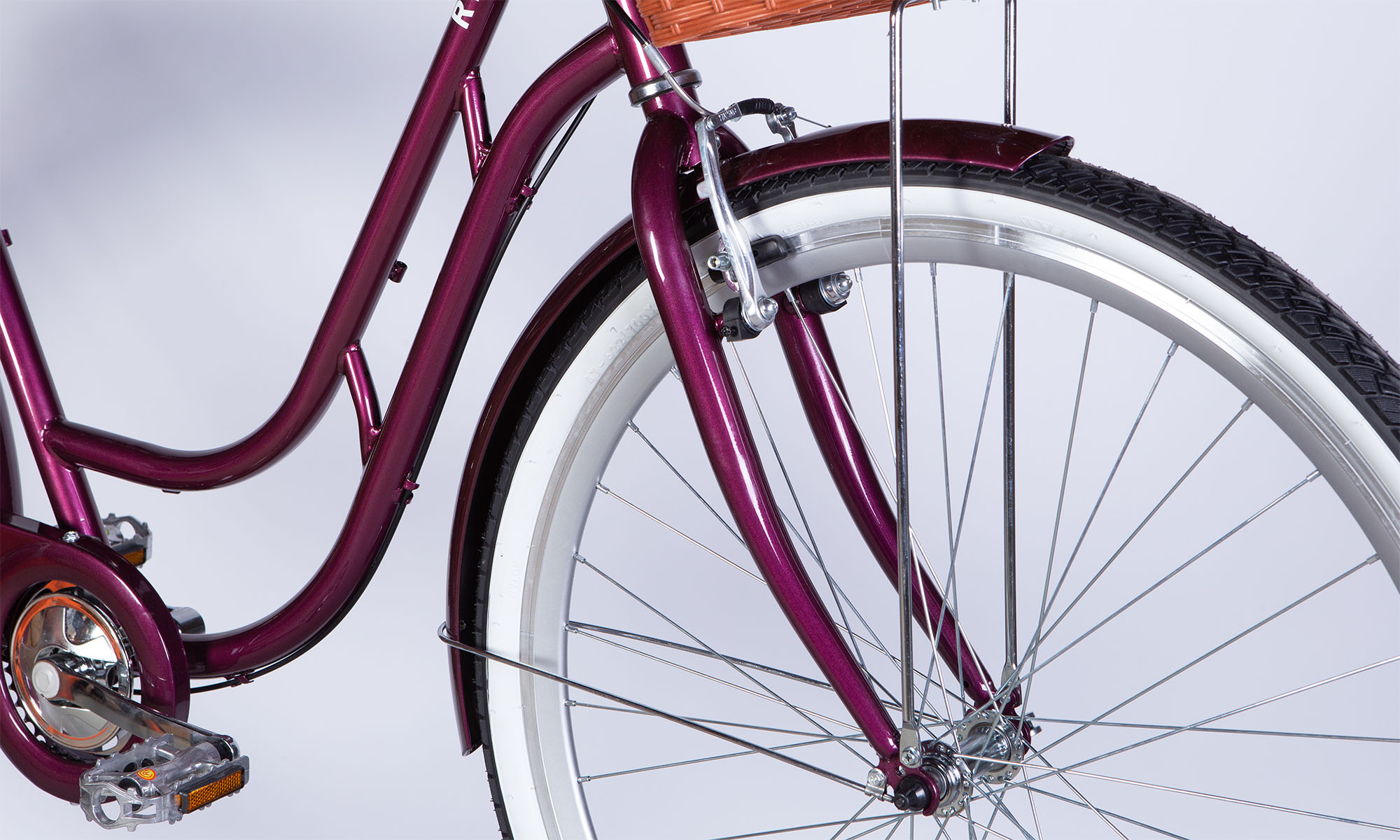 Велосипед Dorozhnik RETRO PH 28" размер L, рама 19" 2025, малиновый  3