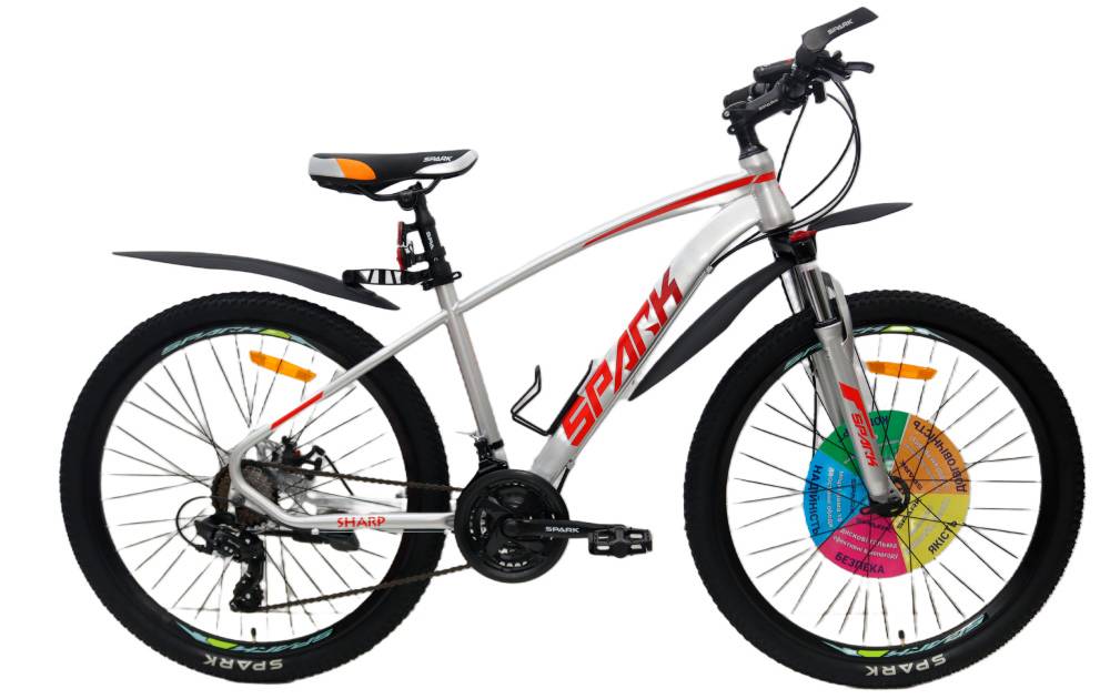 Фотографія Велосипед SPARK SHARP 26" размер S рама 16" 2024 Серо-красный