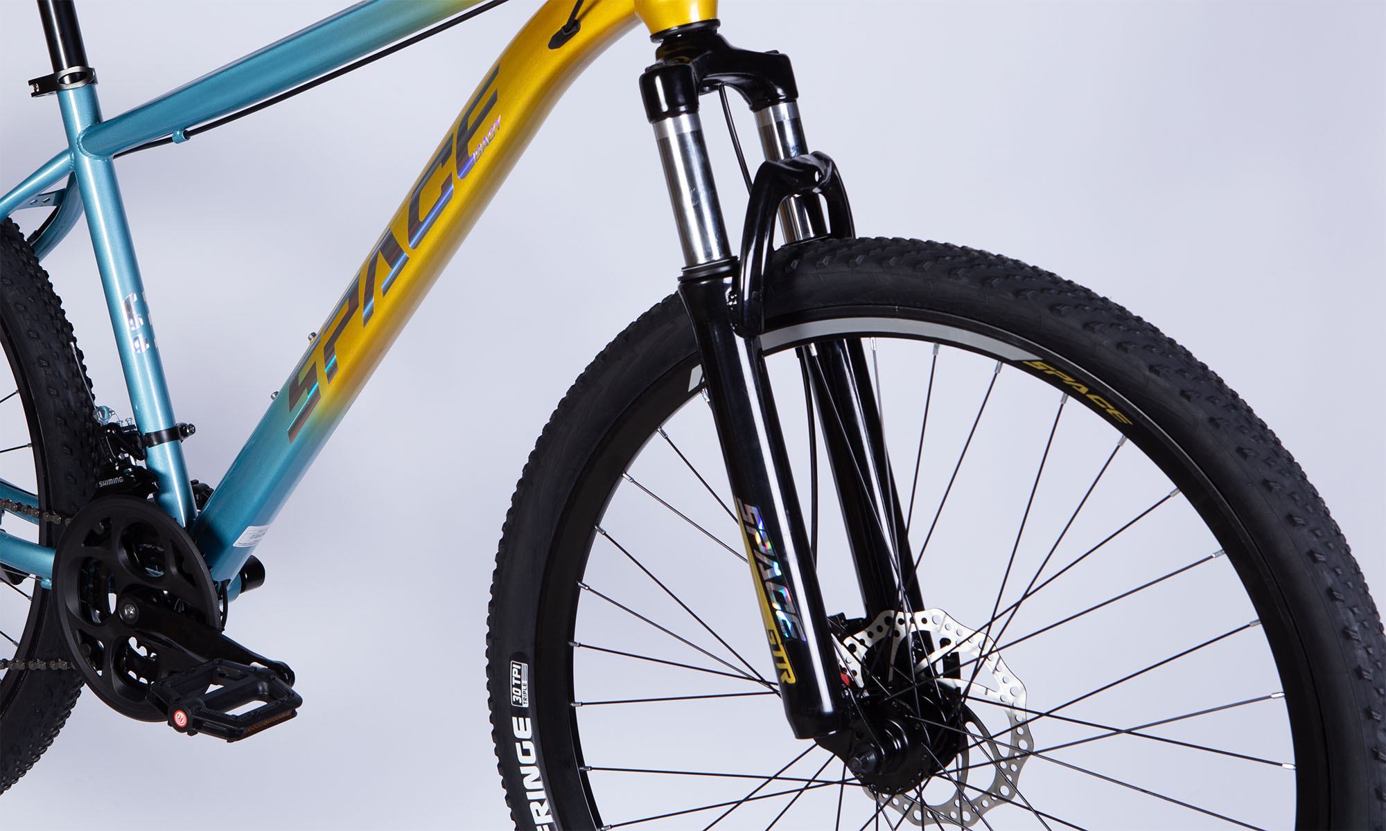 Велосипед SPACE MARS DD FR 27.5", ST, размер M, рама 17", 2025, золотисто-голубой 3 Велосипед SPACE MARS DD FR 27.5", ST, размер M, рама 17", 2025, золотисто-голубой 3