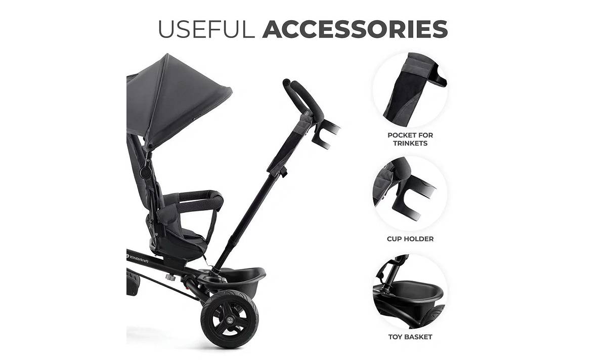 Трехколесный велосипед Kinderkraft Aveo Malachite Gray 6 Трехколесный велосипед Kinderkraft Aveo Malachite Gray 6