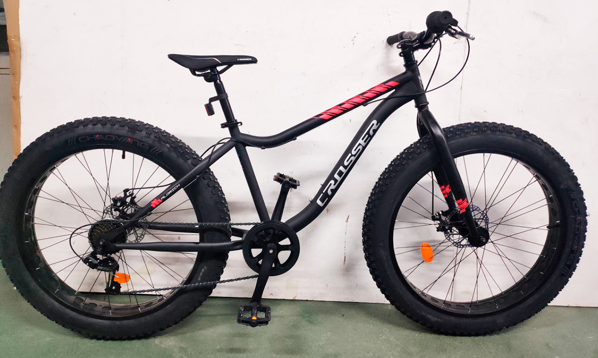 Фотографія Велосипед Crosser Fat Bike 24" 2021 чорно-червоний