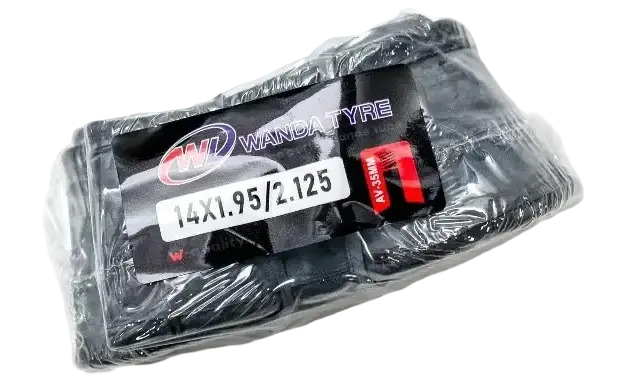 Камера Wanda 14", ширина 1.95-2.125", ниппель Schrader 35 мм, черный 