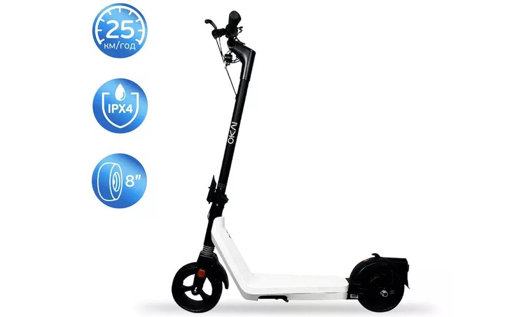 Электросамокат OKAI Zippy ES50С 8" 250W/500W, 5.2Ah, белый 12