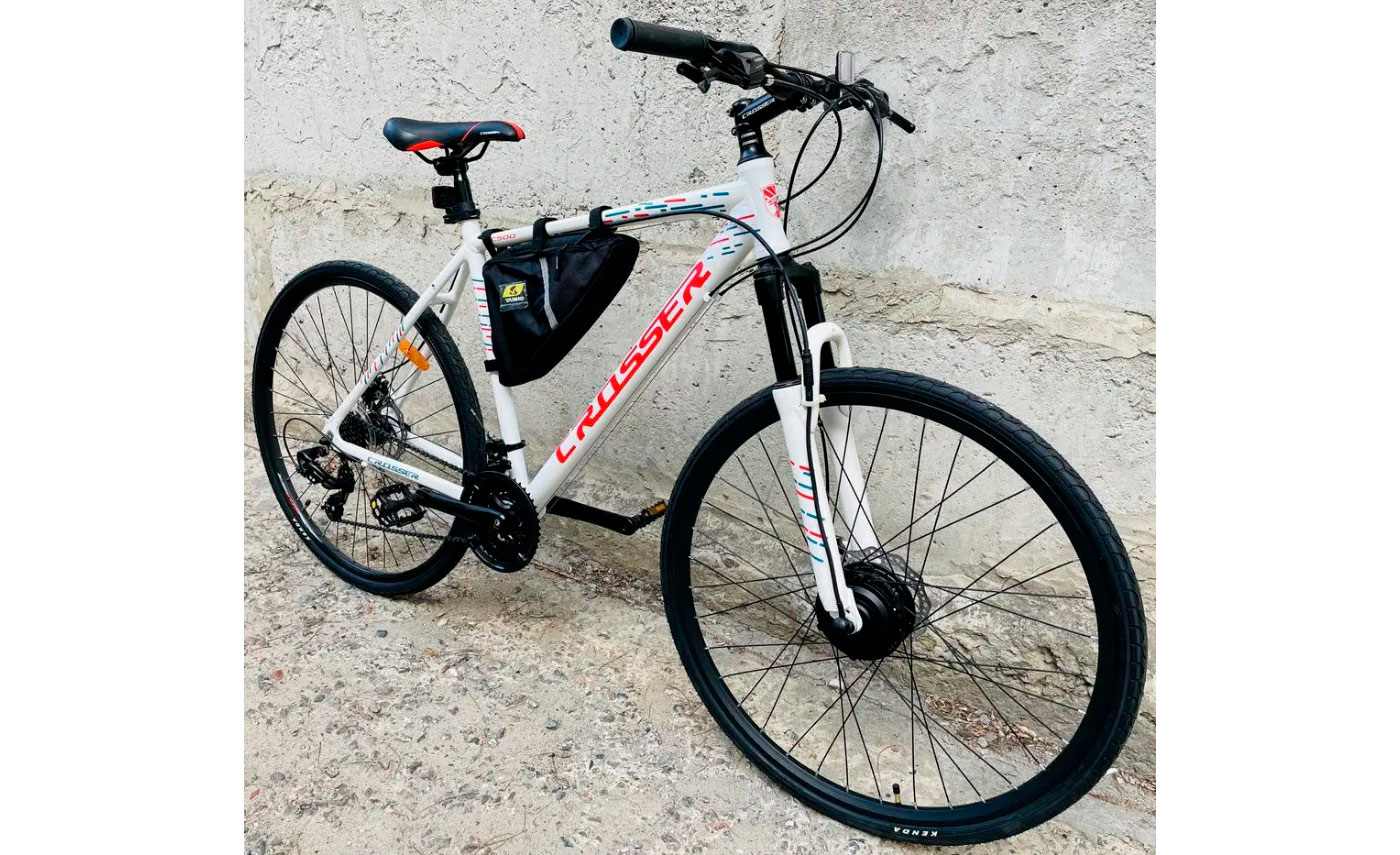 Фотография Электровелосипед Crosser E-Hybrid 28" 36V/500W/12Ah li-ion Samsung Бело-красный
