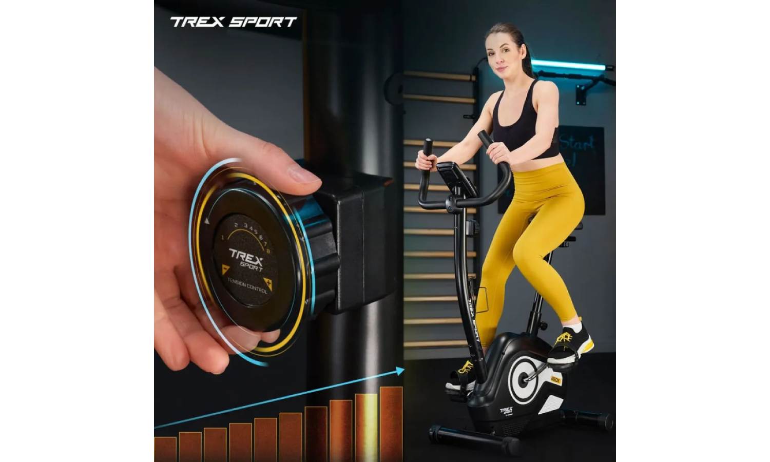 Велотренажер Trex Sport TX-400MB RECK магнітний чорно-білий 12