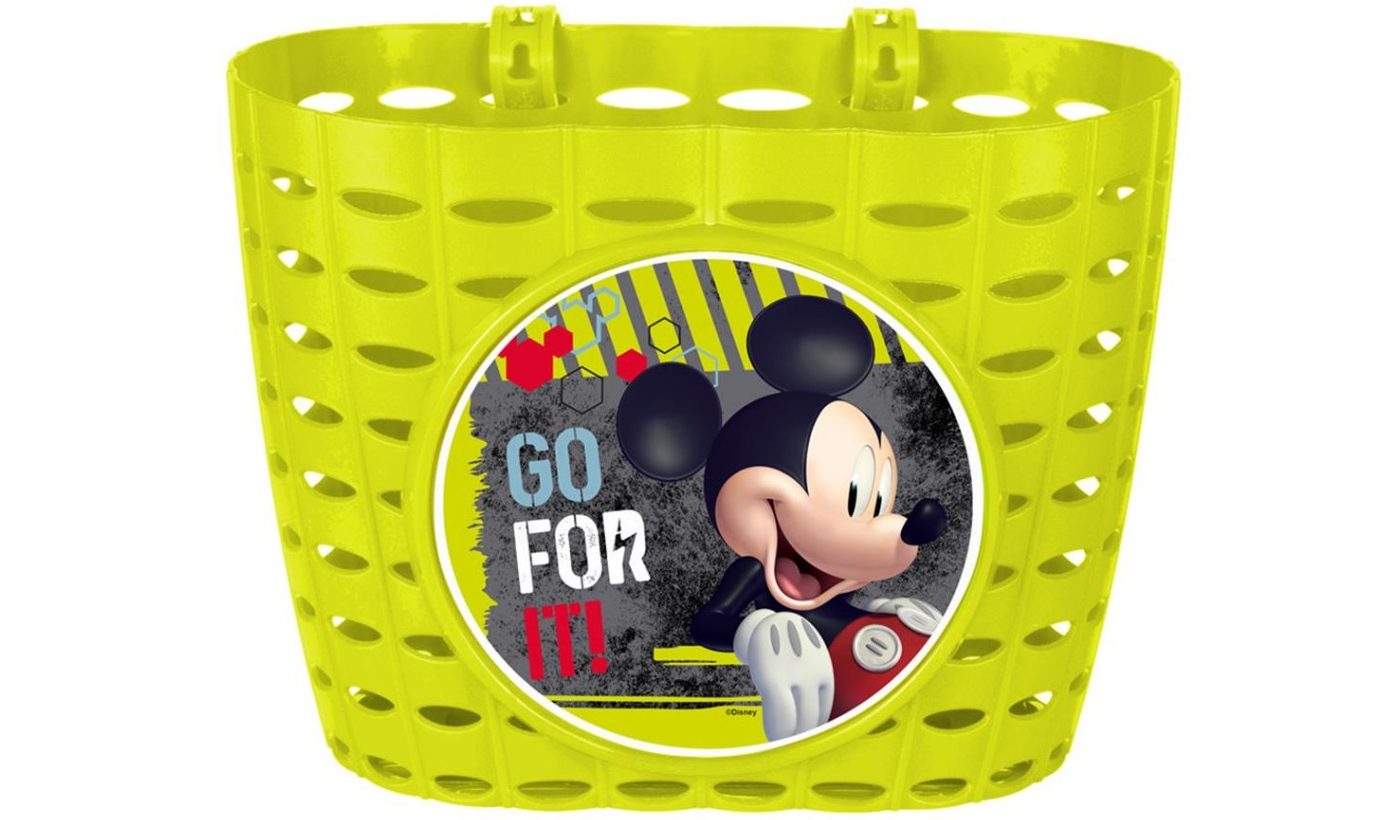 Кошик передній Mendelli 12" Mickey пластик, жовтий Кошик передній Mendelli 12" Mickey пластик, жовтий