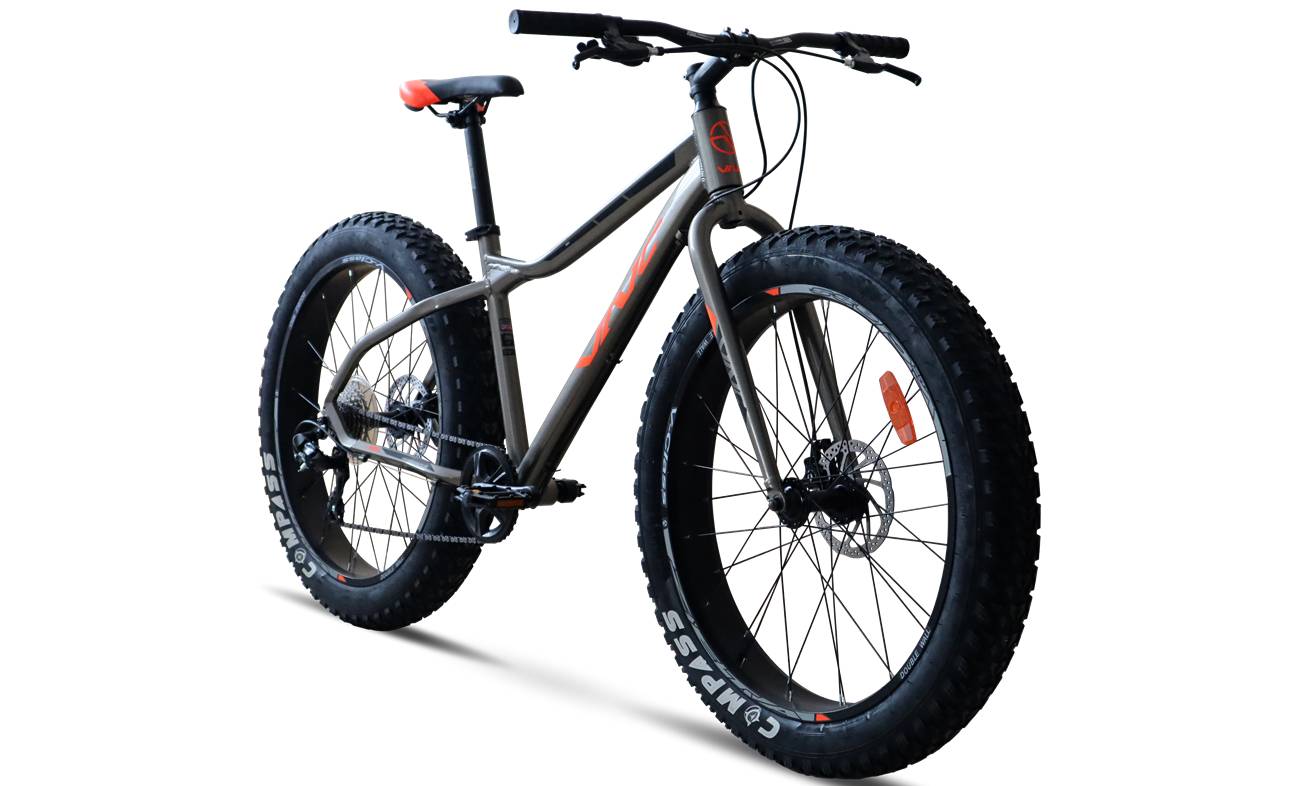 Фотография Велосипед фэтбайк VNC SnowRider A4 26" размер M рама 17 2023 Серо-оранжевый 3