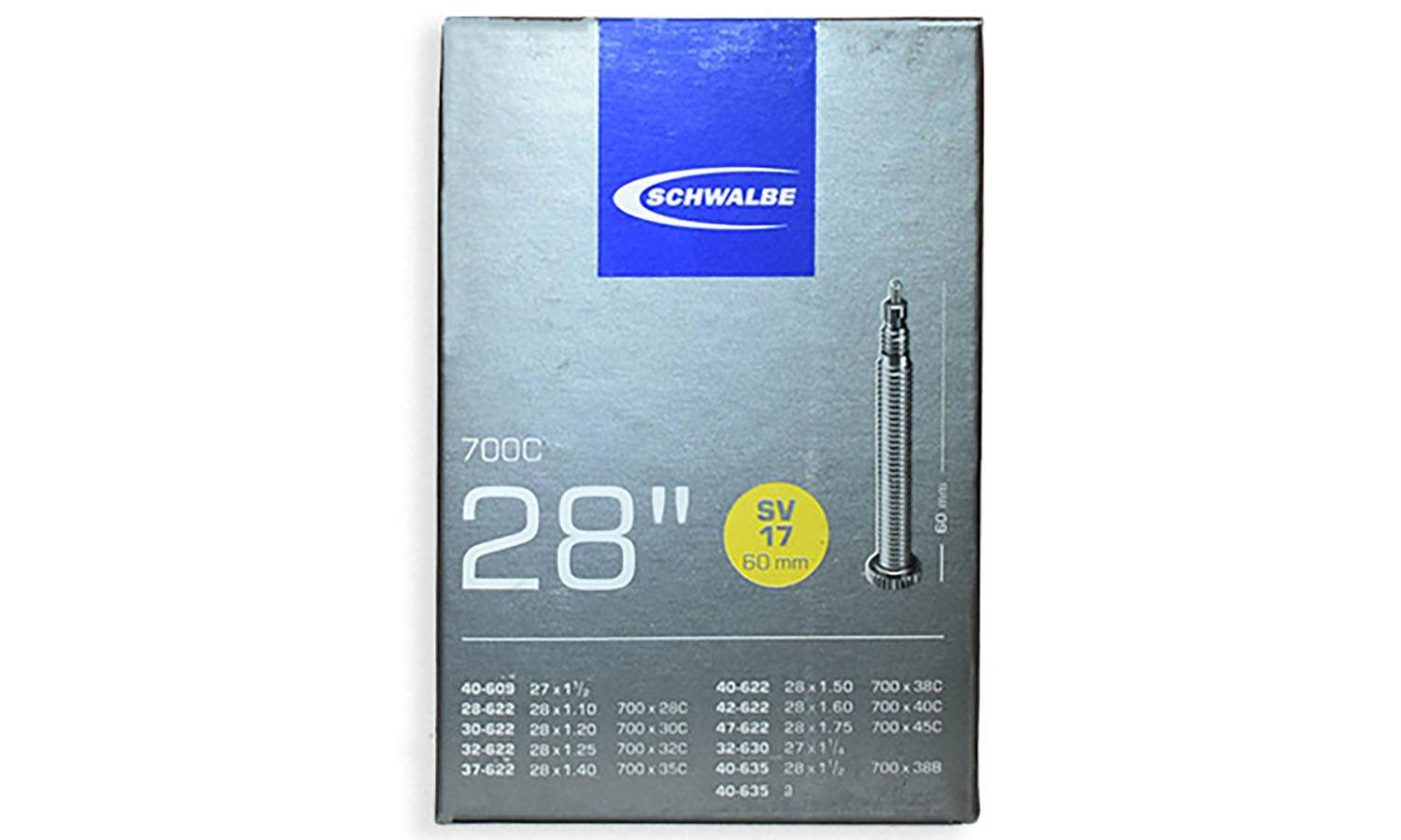 Камера Schwalbe SV 17 Standart 28" (28/47-622/635) SV 60мм 
