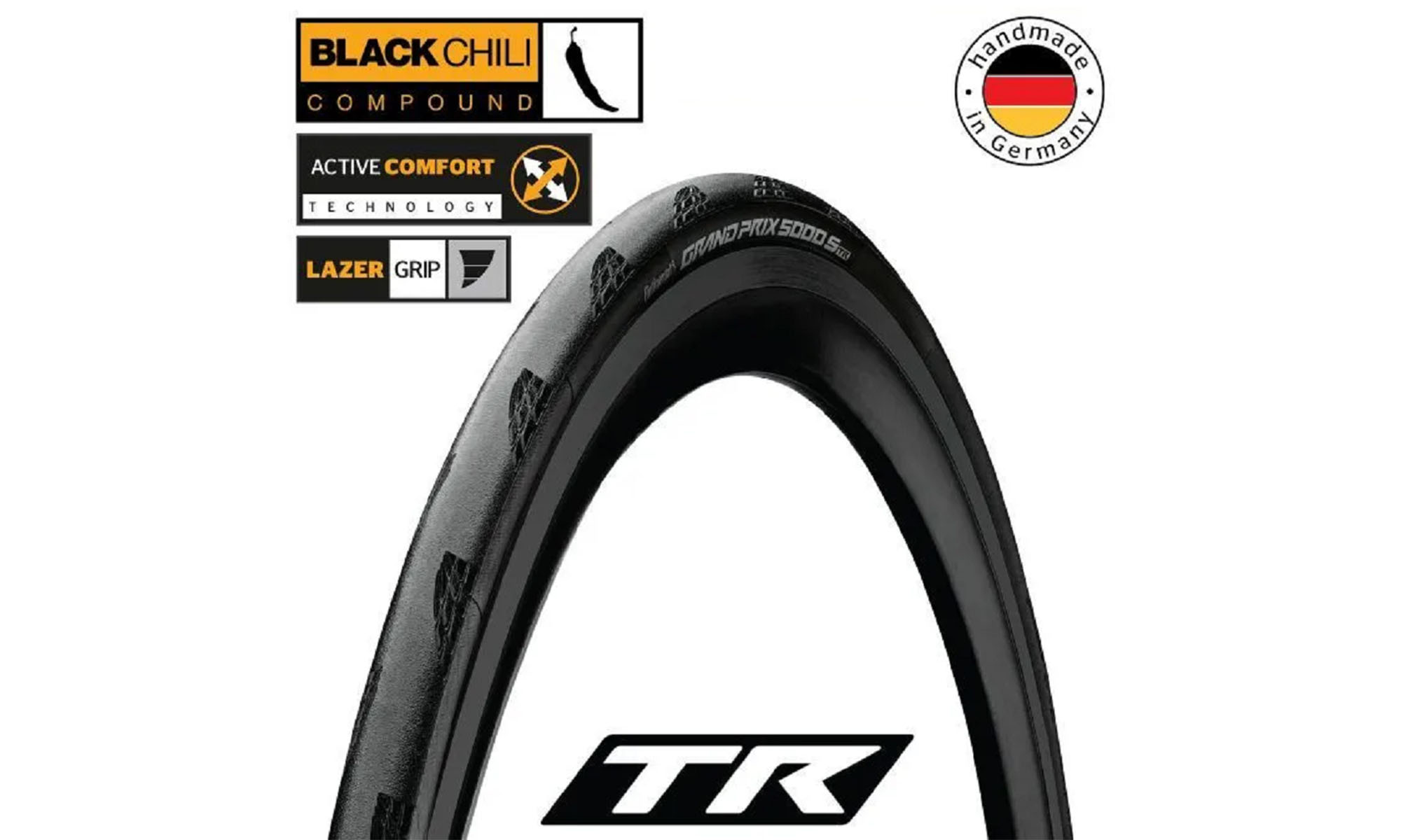 Покрышка бескамерная Continental Grand Prix 5000S TR 28" | 700 x 30C, черная складная, skin 3