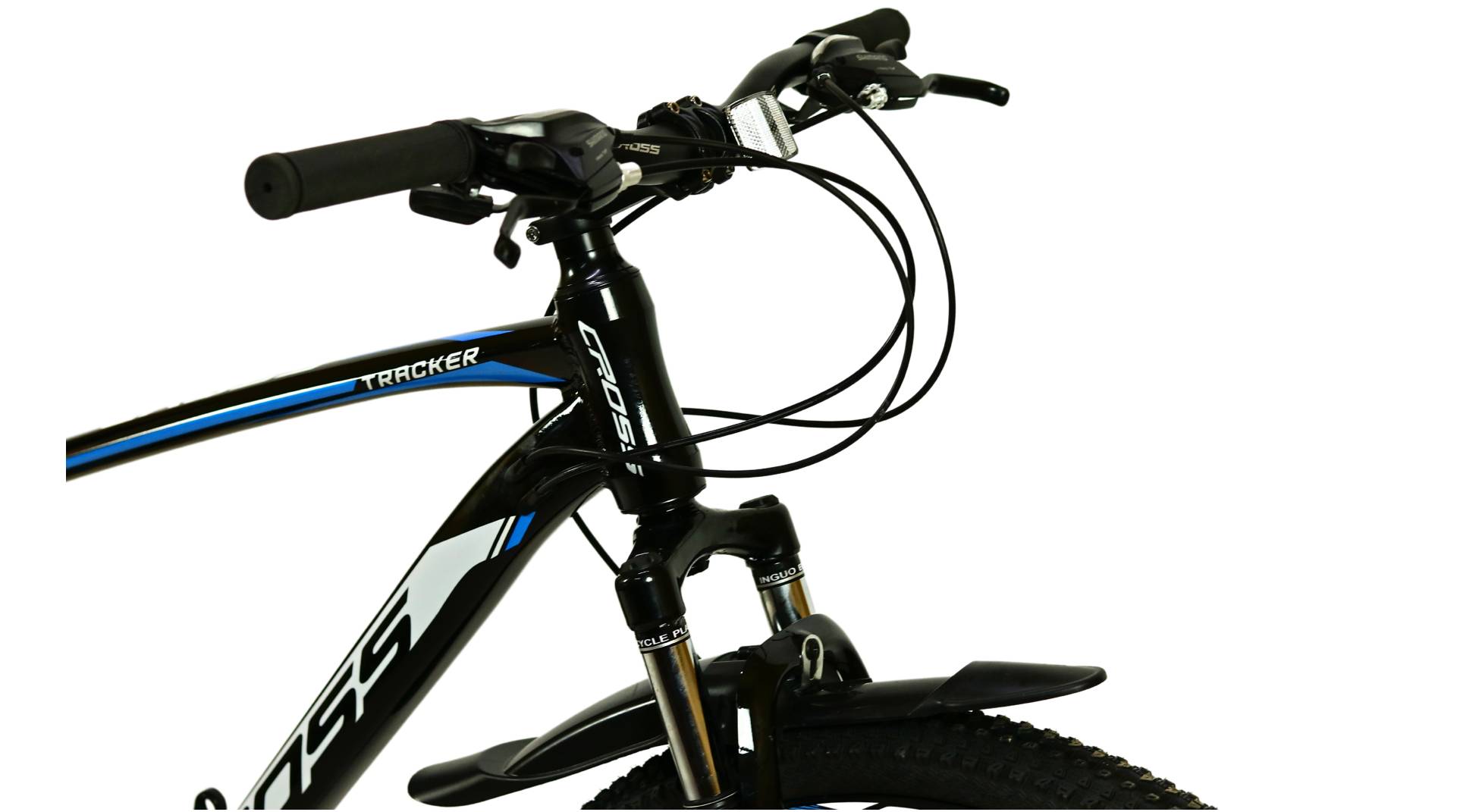 Велосипед CROSS Tracker 27.5", размер M рама 17" (2023), Черный-Синий 2