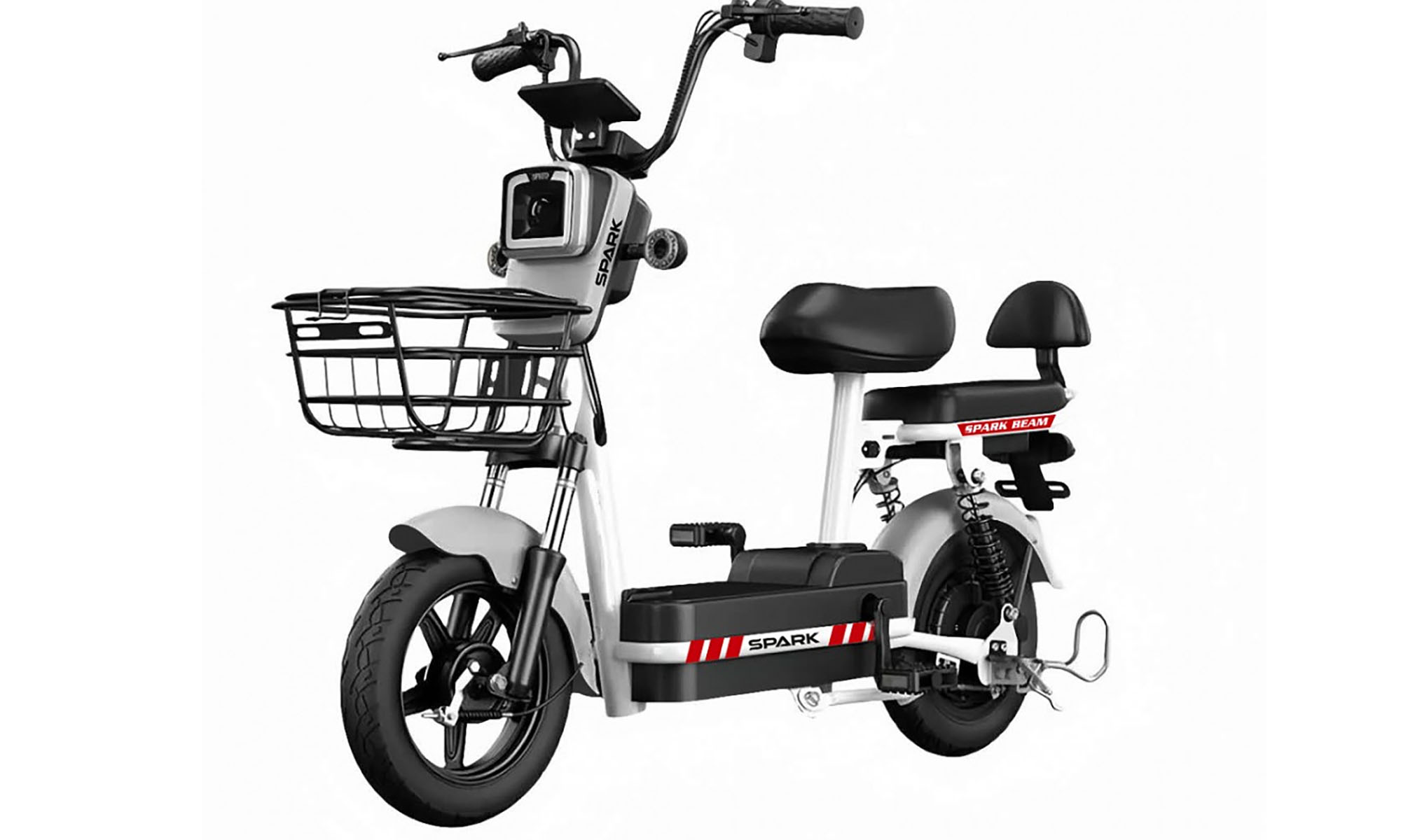 Велосипед с электромотором SPARK BEAM 14", 48V/400W/12Ah, год 2026, Серый 