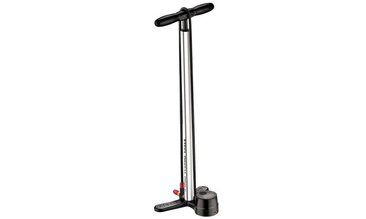 Напольный насос Lezyne Steel Digital Drive, максимальное давление 220 psi, серебристый  