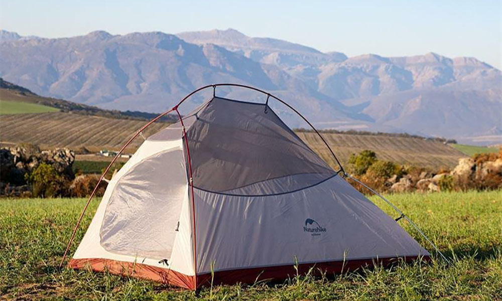 Фотография Палатка сверхлегкая двухместная с футпринтом Naturehike Сloud Up 2 Updated NH17T001-T, 210T, зеленая 6
