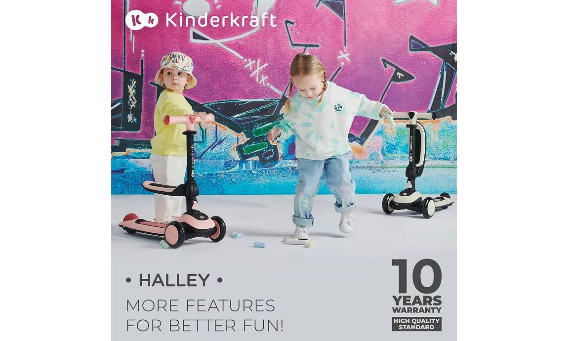 Самокат Kinderkraft Halley Stone White 2 Самокат Kinderkraft Halley Stone White 2