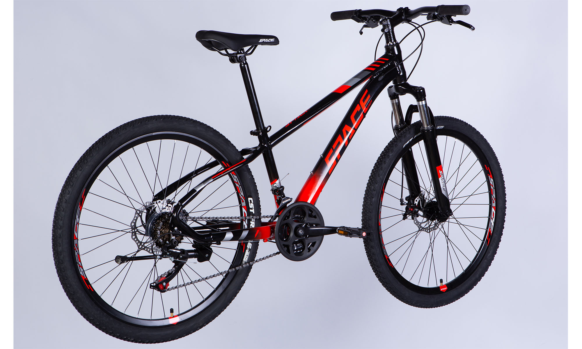 Велосипед SPACE MERCURY DD FR 24", розмір XXS, рама-11" 2025, чорно-червоний 3