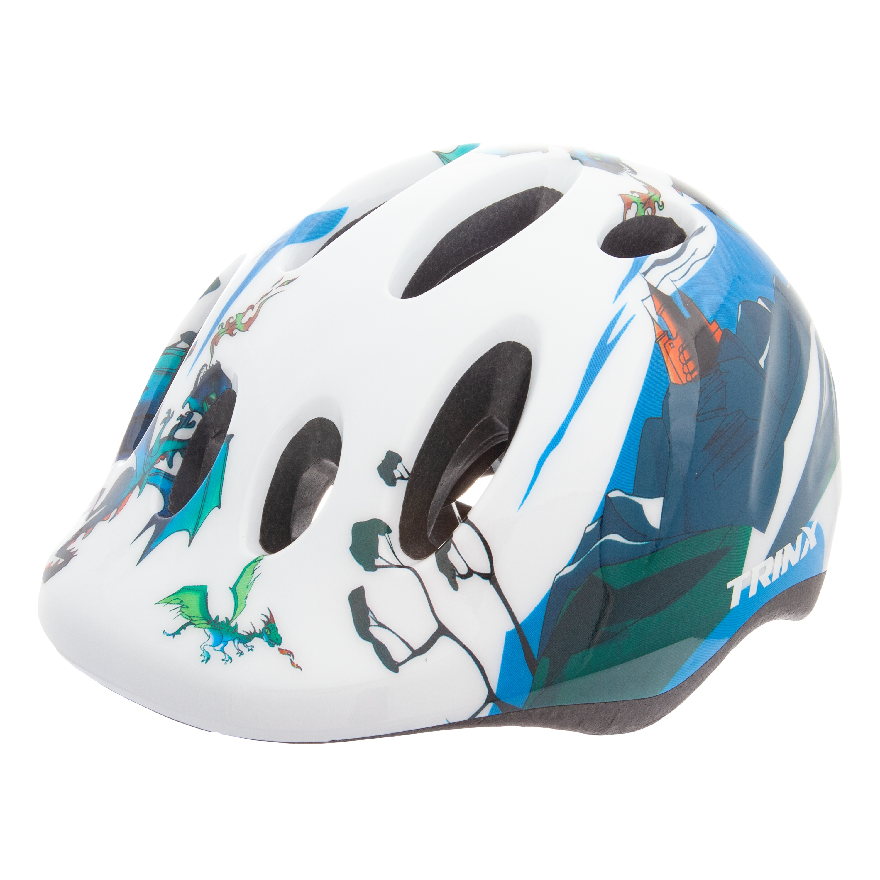 Велошлем дитячий Animal Trinx TT13 розмір S (44-48 см), Біло-синій 2