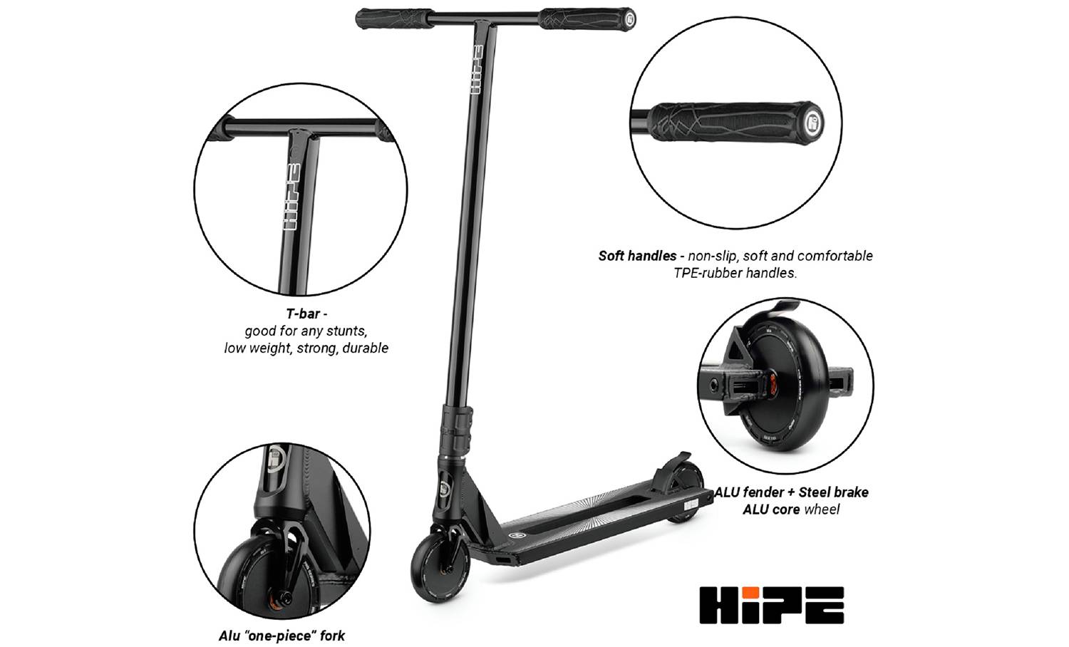 Самокат трюковий Hipe H9 Чорний 3 Самокат трюковий Hipe H9 Чорний 3