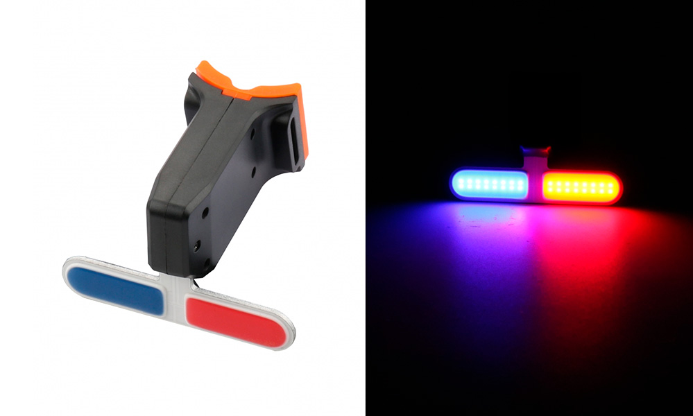 Фонарь габаритный задний (Police) BC-TL5454 красно-синий LED, USB