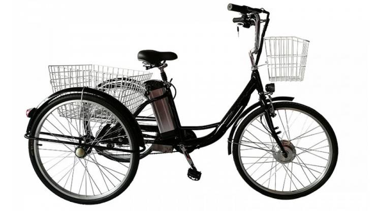 Фотографія Электровелосипед дорожный трехколесный Kelb.Bike Comfort Plus 24"/20" размер М 500W 12Ah +PAS Черный