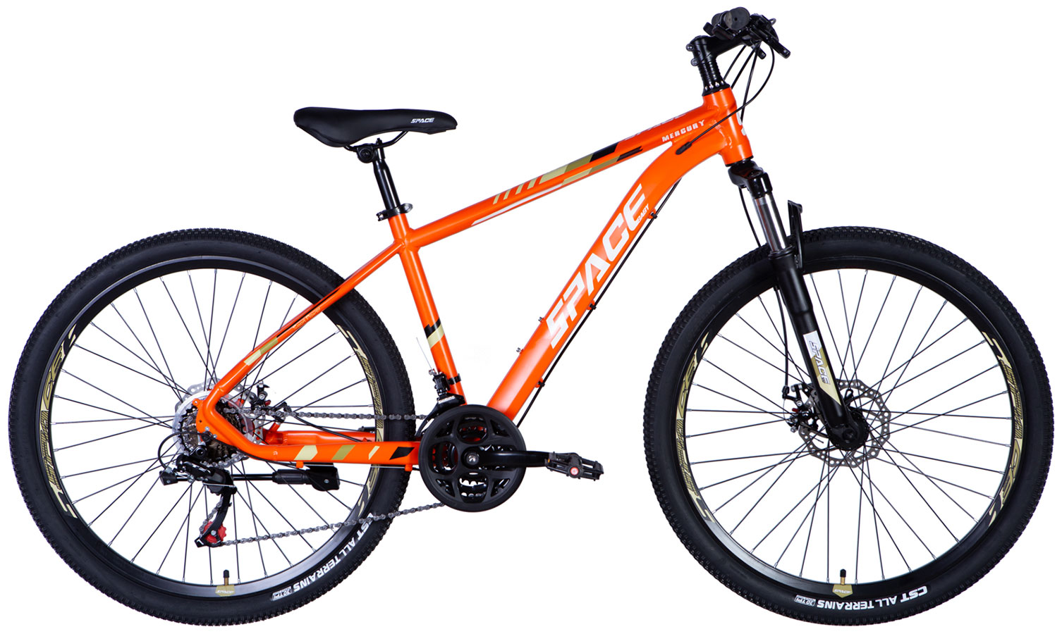 Фотография Велосипед SPACE MERCURY AM DD 27,5" размер М рама 17 2024 Оранжевый