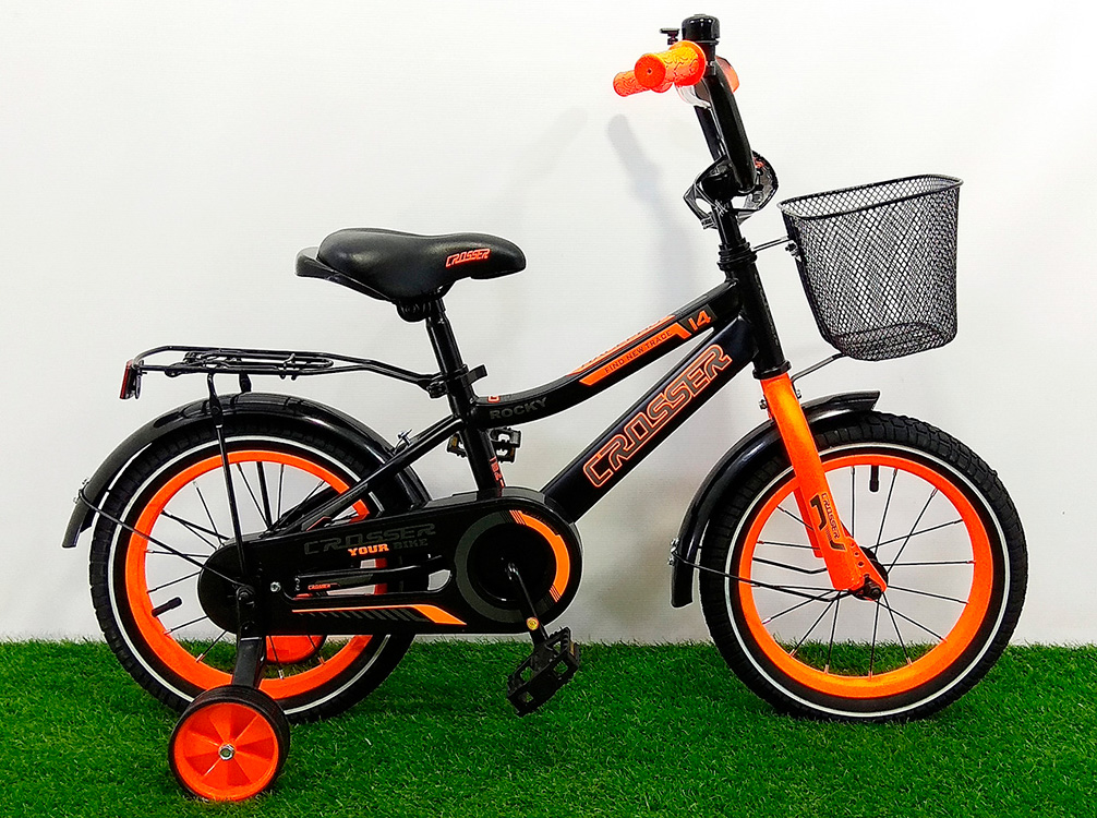 Фотография Велосипед Crosser Rocky 12" (2021)  Черно-оранжевый