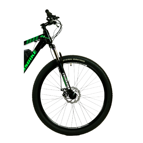 Фотография Электровелосипед CrossBike Everest 29", размер XL рама 21", Черно-зеленый 4