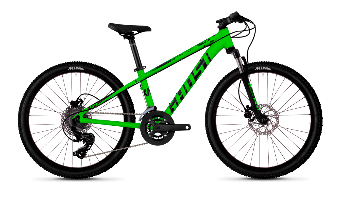 Велосипед Ghost Kato D4.4 24" (2019) 2019 Зелено-черный