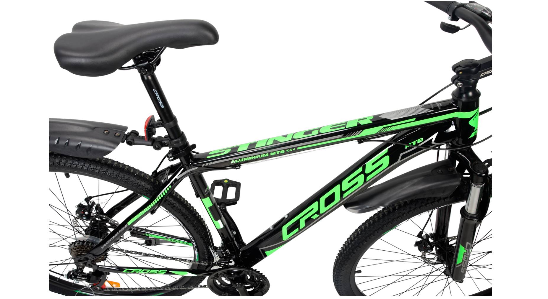 Фотография Велосипед CROSS Stinger 29", размер L рама 19" (2023), Черный-Зеленый 2