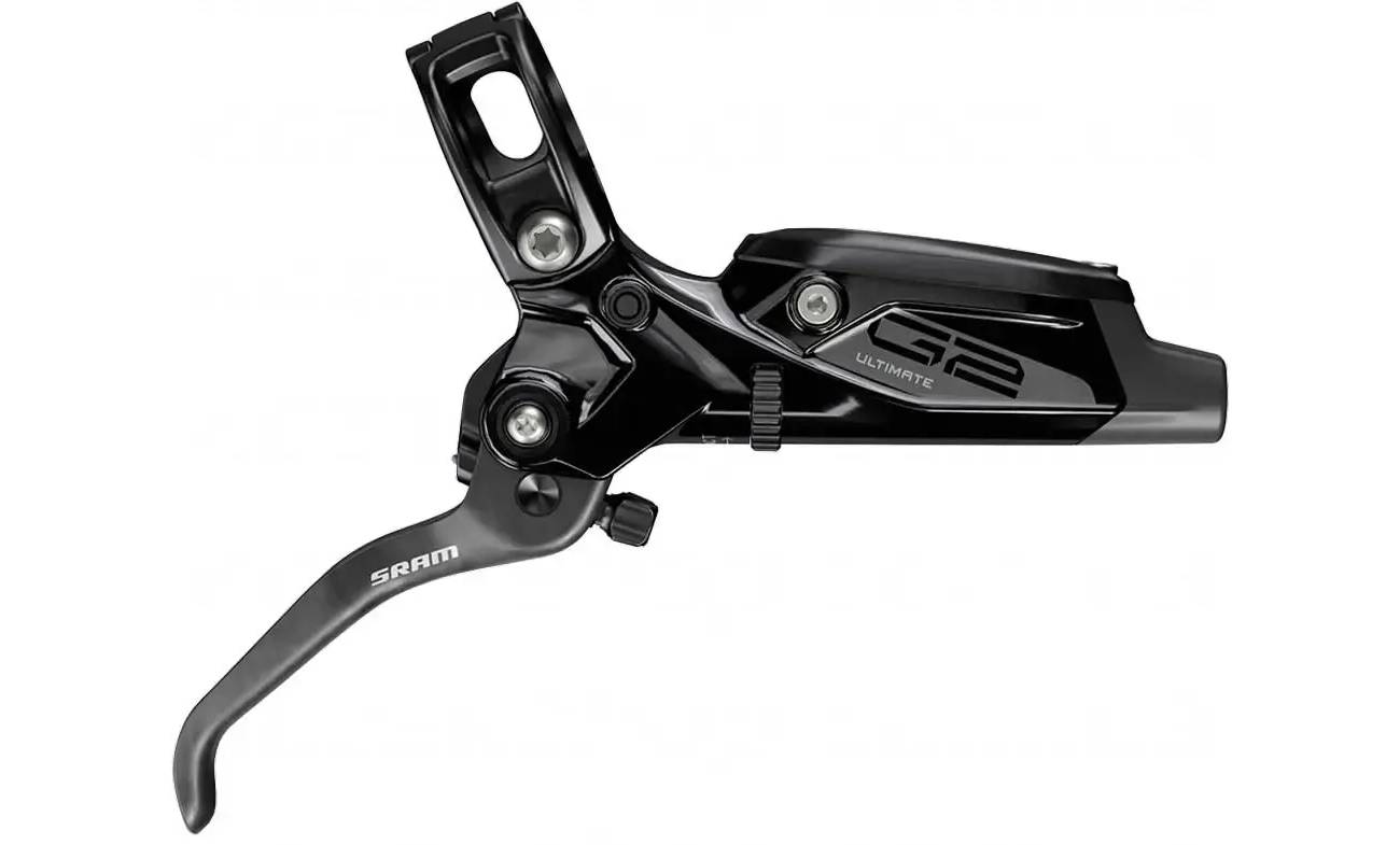 Фотография Тормоз SRAM G2Ultimate, Carbon Lever, Ti Hardware, Reach, SwingLink, Contact, Gloss Black Rear 2000mm Hose (includes MMX Clamp, Rotor/Bracket sold sep 2