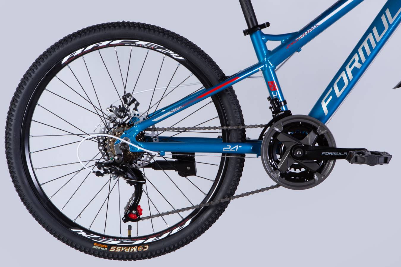 Фотография Велосипед Formula BLACKWOOD 1.0 DD 24" размер XXS рама 12,5 2025 сине-серебристый 6