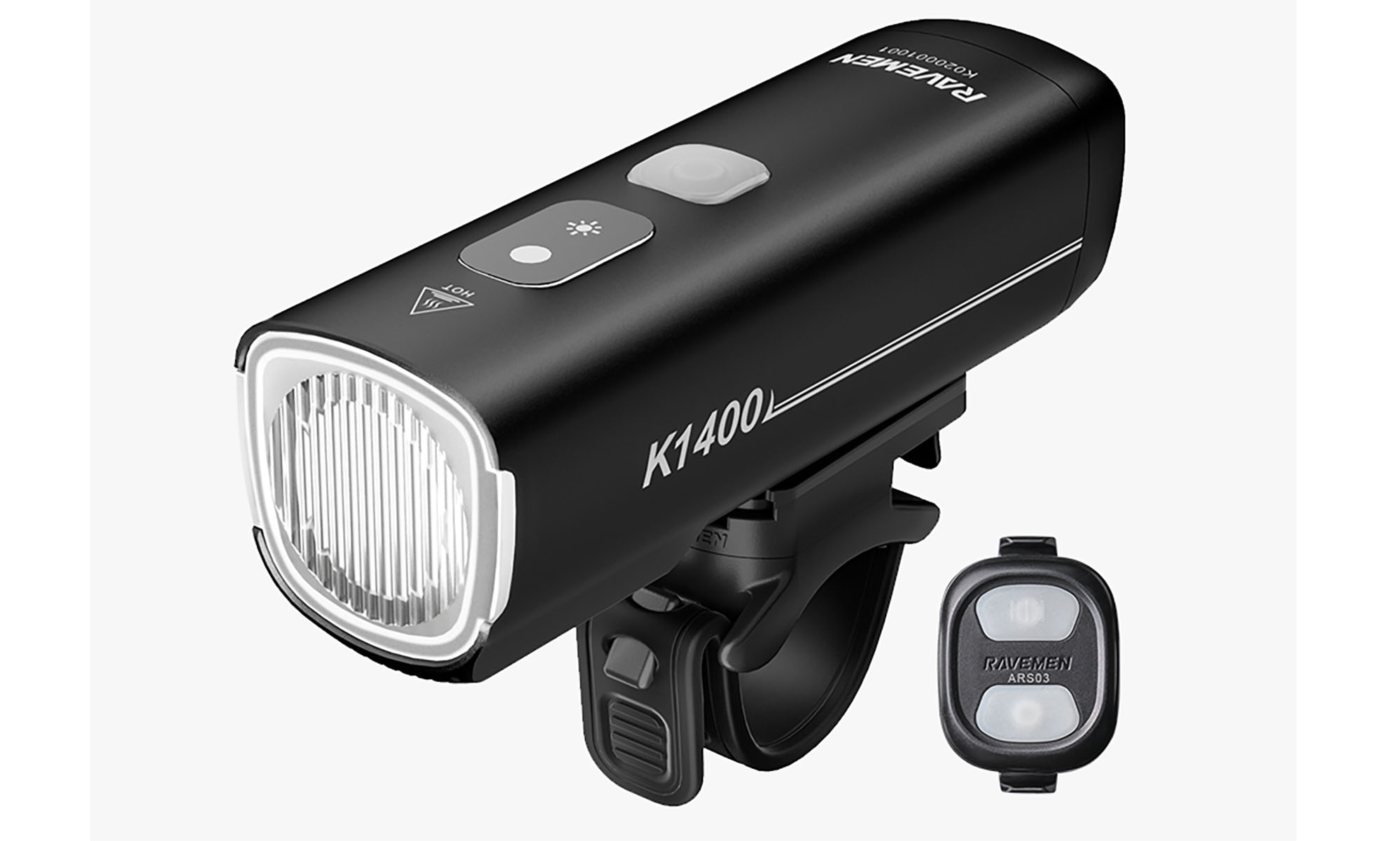 Велосипедная фара Ravemen K1400 (1400 lm, 4000 mAh) с датчиком освещенности, беспроводная кнопка 