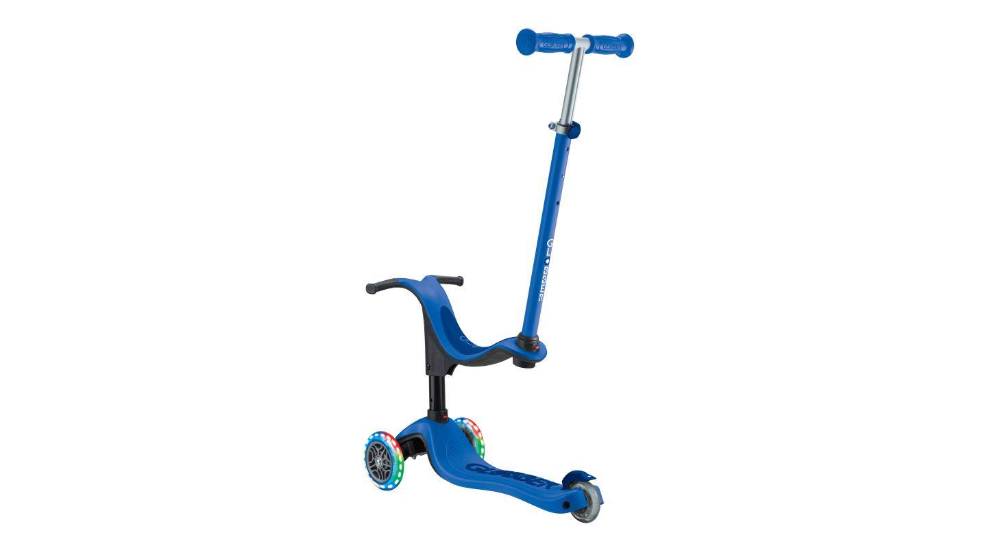 Фотография Самокат GLOBBER серии GO UP SPORTY синий, со светящимися колесами, 1+